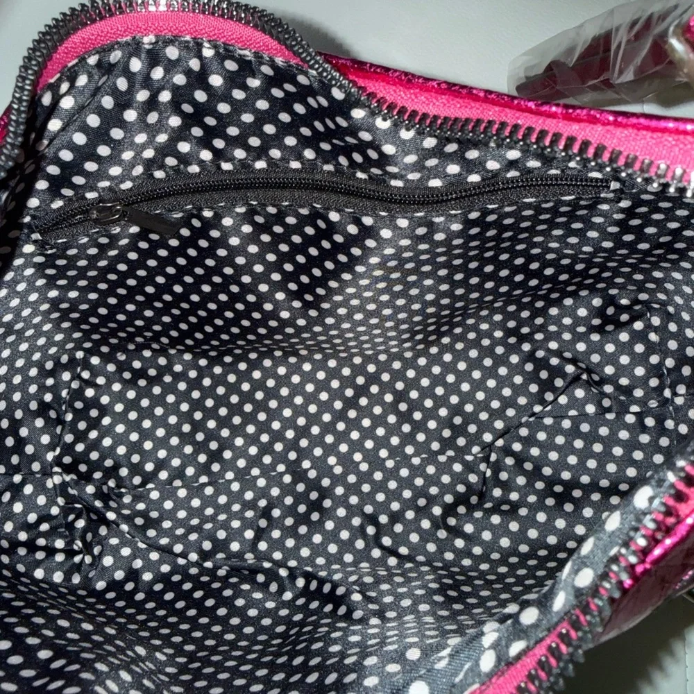 Kayla + Ava Metallic Pink Vegan Leather Shoulder Bag | Y2K Style Purse - Picture 8 of 11